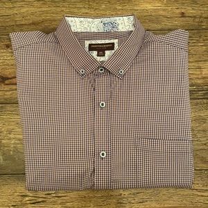 Johnston & Murphy Pink/Navy Checkered Button Down Shirt